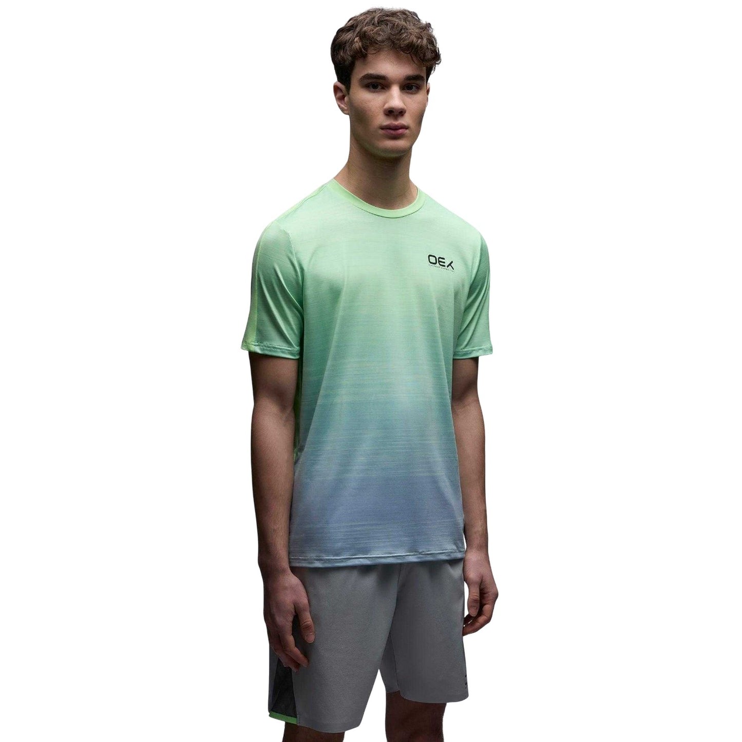 Lime - Front - OEX Mens Heuco T-Shirt