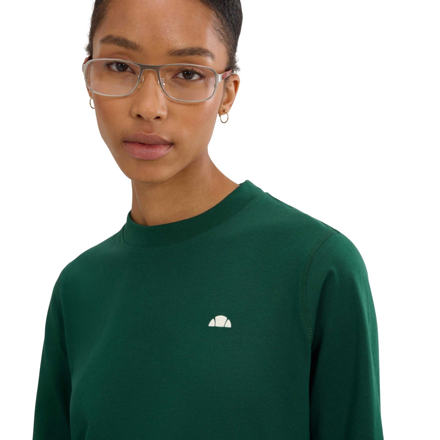 Dark Green - Side - Ellesse Womens-Ladies Antoine Long-Sleeved T-Shirt