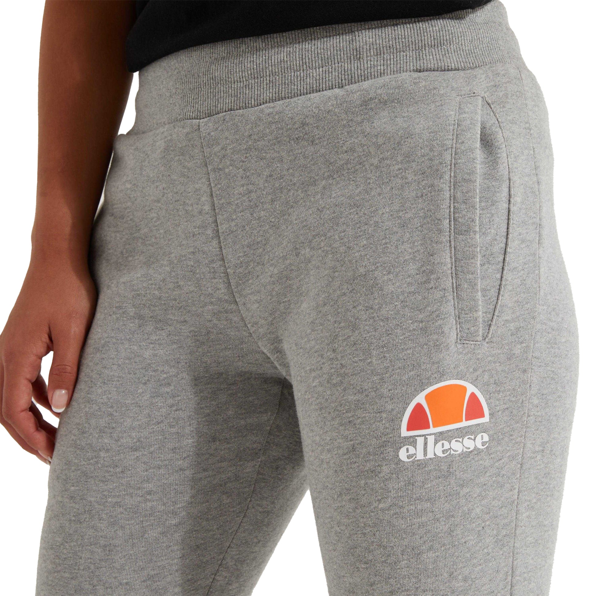 Grey Marl - Side - Ellesse Womens-Ladies Queenstown Jogging Bottoms