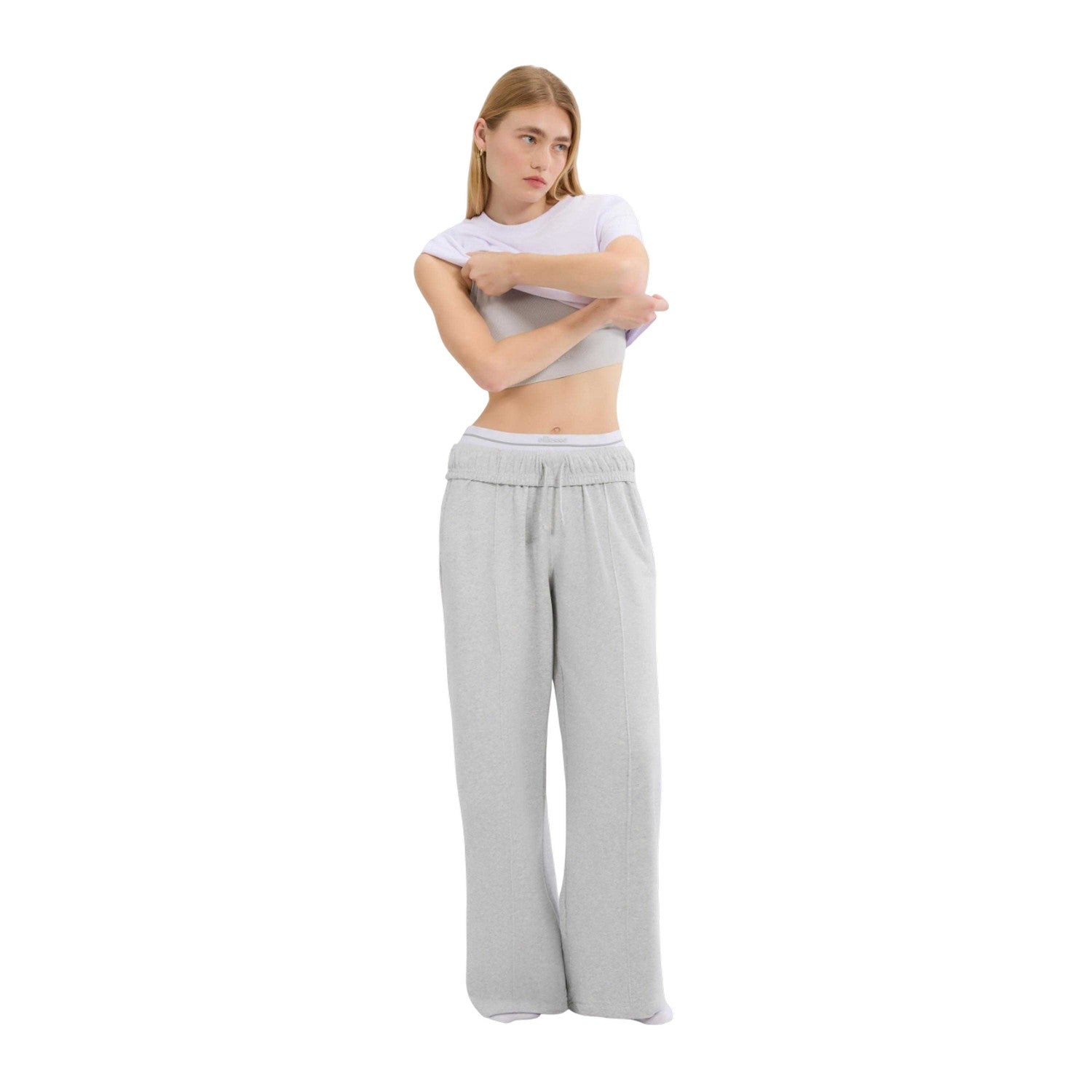 Light Grey Marl - Pack Shot - Ellesse Womens-Ladies Casoli Jogging Bottoms