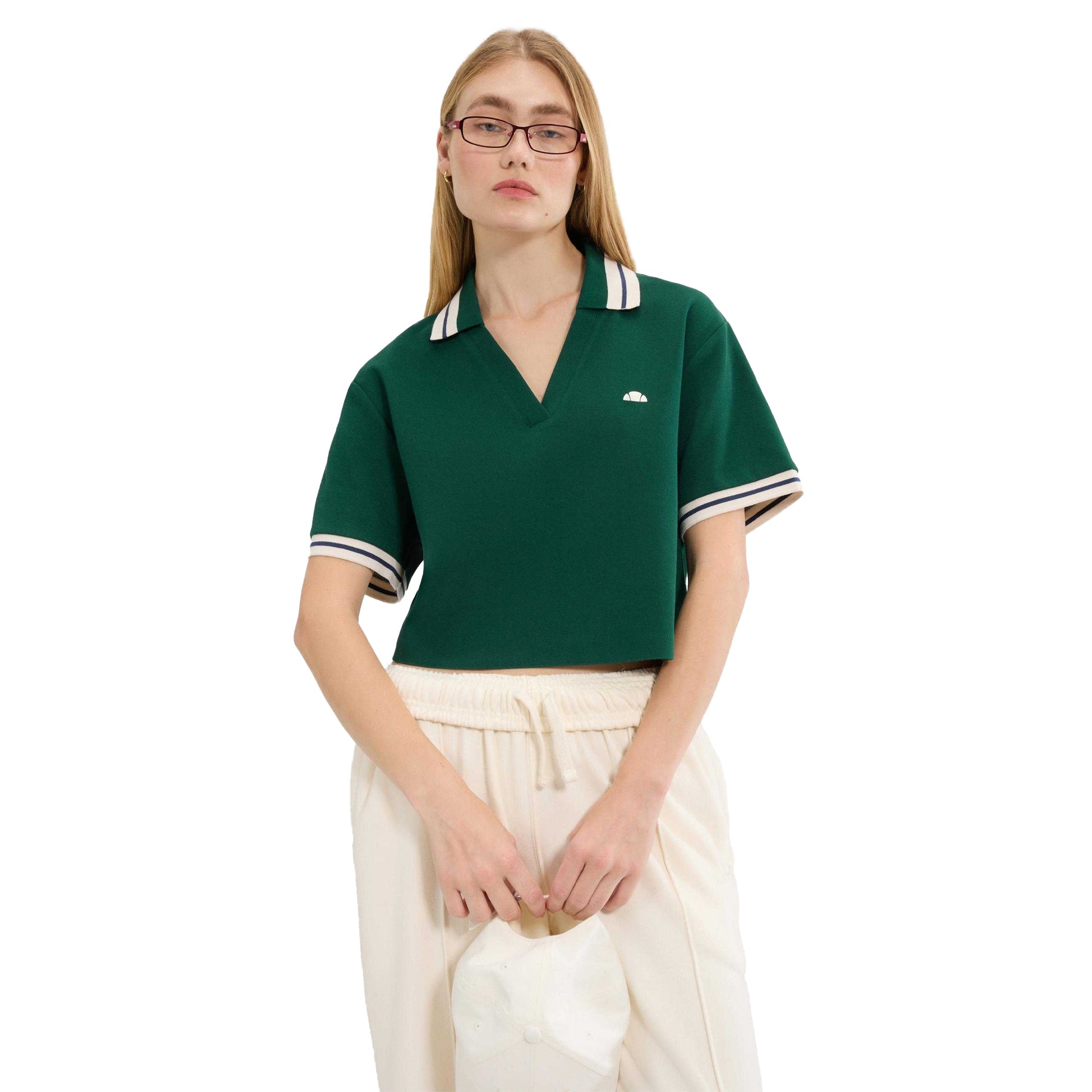 Dark Green - Side - Ellesse Womens-Ladies Fernie Polo Shirt