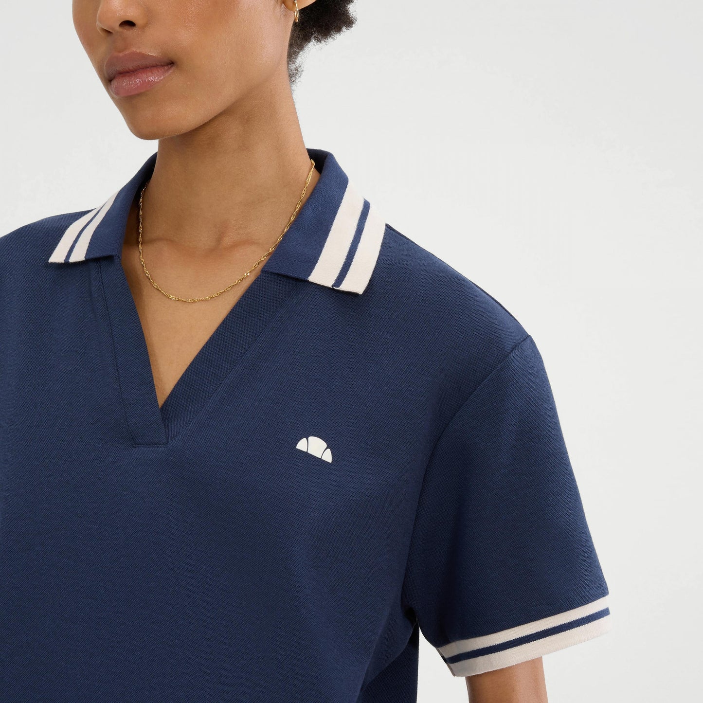 Navy - Side - Ellesse Womens-Ladies Fernie Polo Shirt