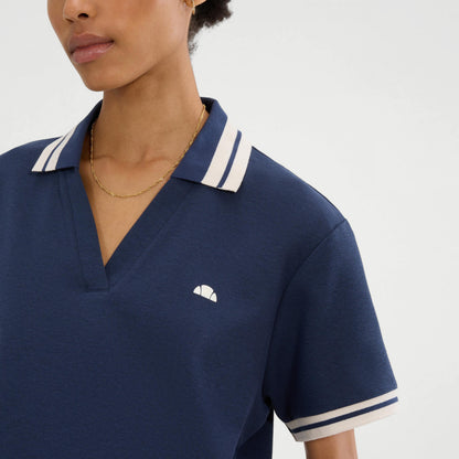 Navy - Side - Ellesse Womens-Ladies Fernie Polo Shirt