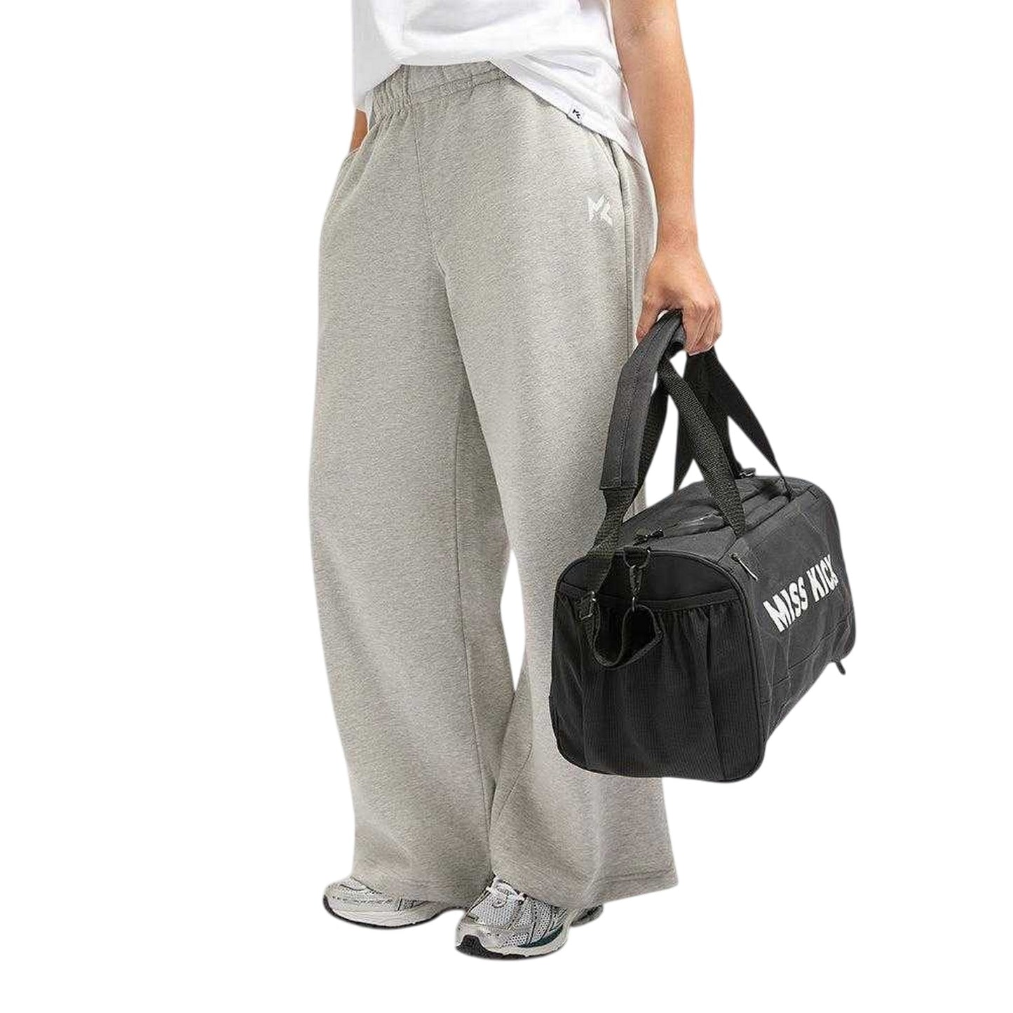Grey Marl - Front - Miss Kick Womens-Ladies Freya Jogging Bottoms
