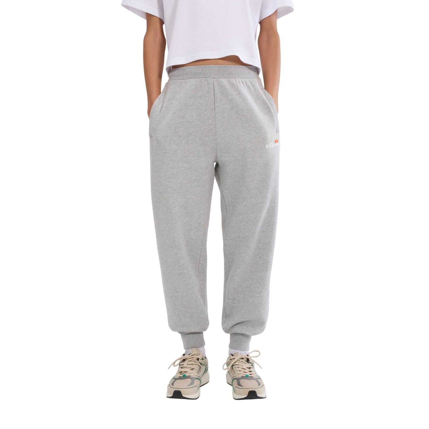 Light Grey - Side - Ellesse Womens-Ladies Majana 2 Jogging Bottoms