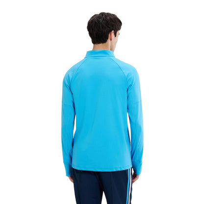 Blue - Back - Ellesse Mens Musica Quarter Zip Long-Sleeved T-Shirt