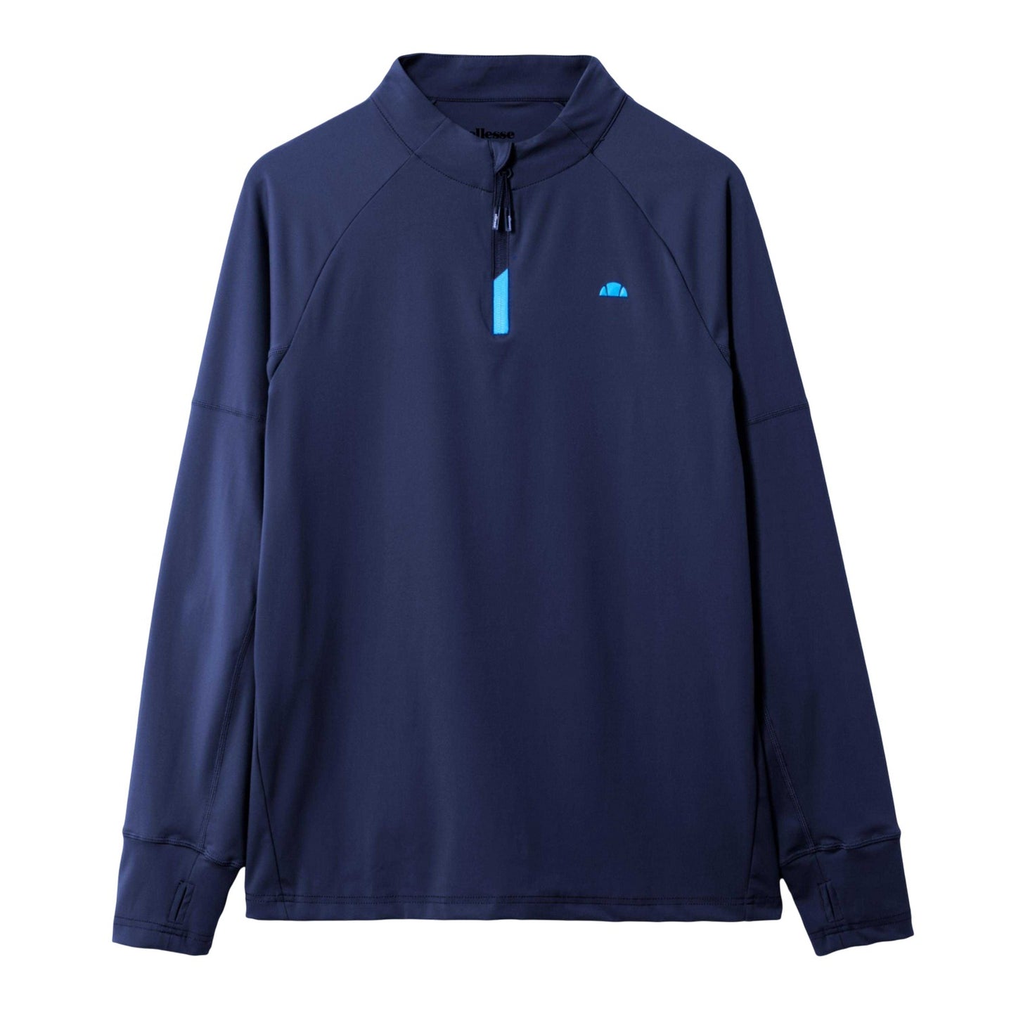 Navy - Front - Ellesse Mens Musica Quarter Zip Long-Sleeved T-Shirt