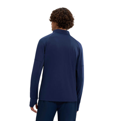 Navy - Back - Ellesse Mens Musica Quarter Zip Long-Sleeved T-Shirt