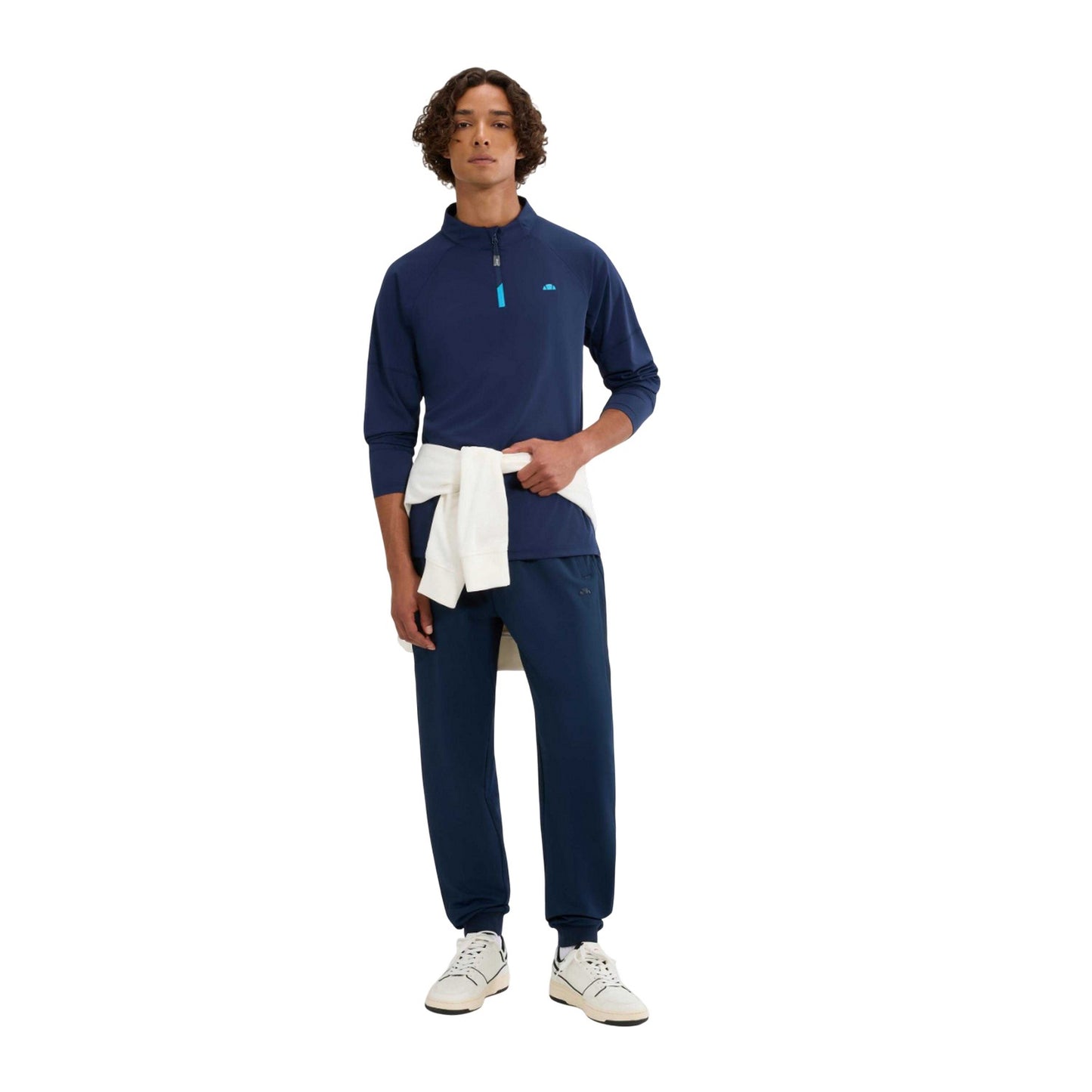 Navy - Lifestyle - Ellesse Mens Musica Quarter Zip Long-Sleeved T-Shirt