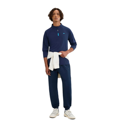 Navy - Lifestyle - Ellesse Mens Musica Quarter Zip Long-Sleeved T-Shirt