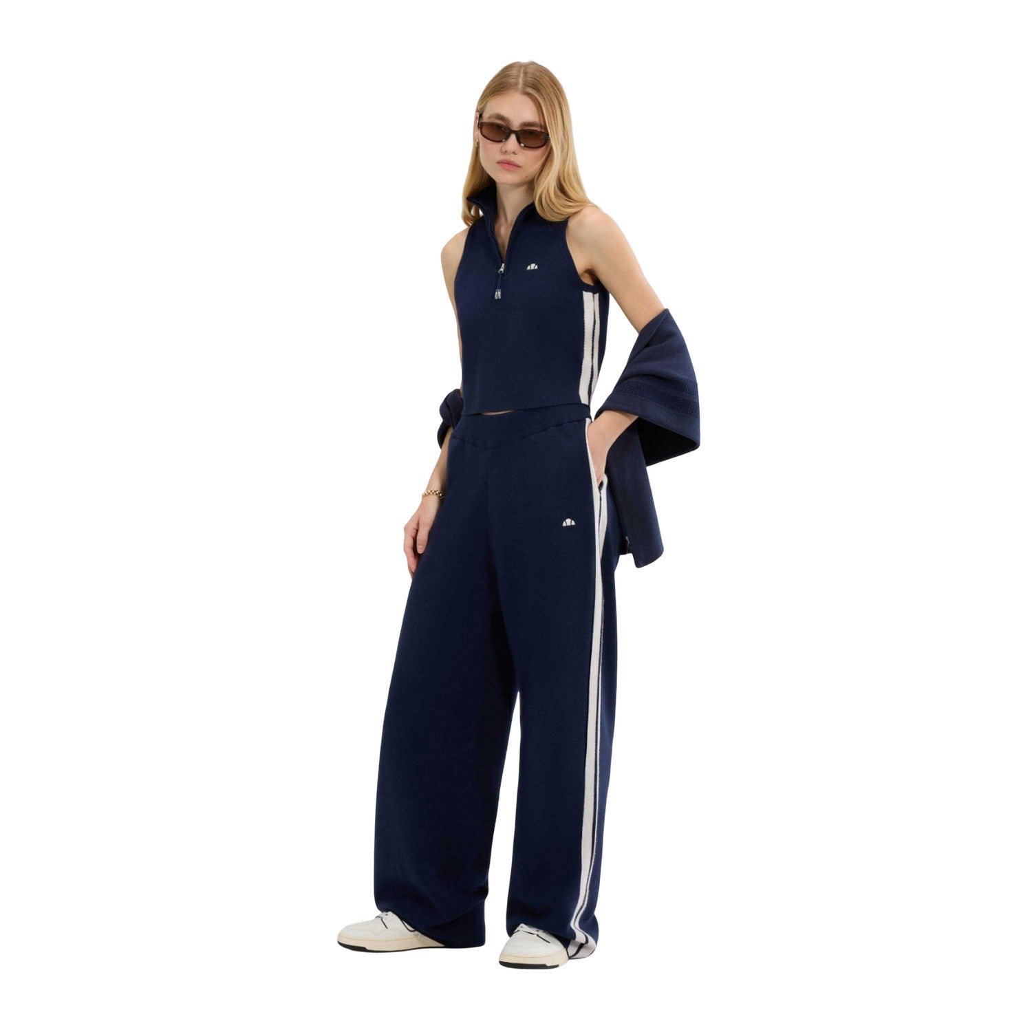 Navy - Pack Shot - Ellesse Womens-Ladies Niantellos Knitted Trousers
