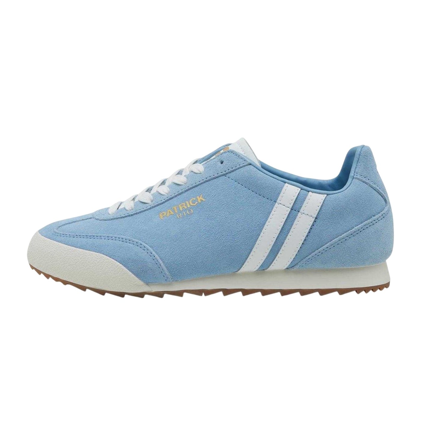 Sky Blue-White - Front - Patrick Mens Rio Suede Trainers