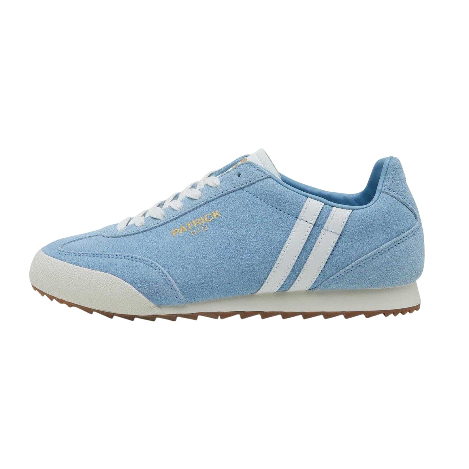 Sky Blue-White - Front - Patrick Mens Rio Suede Trainers