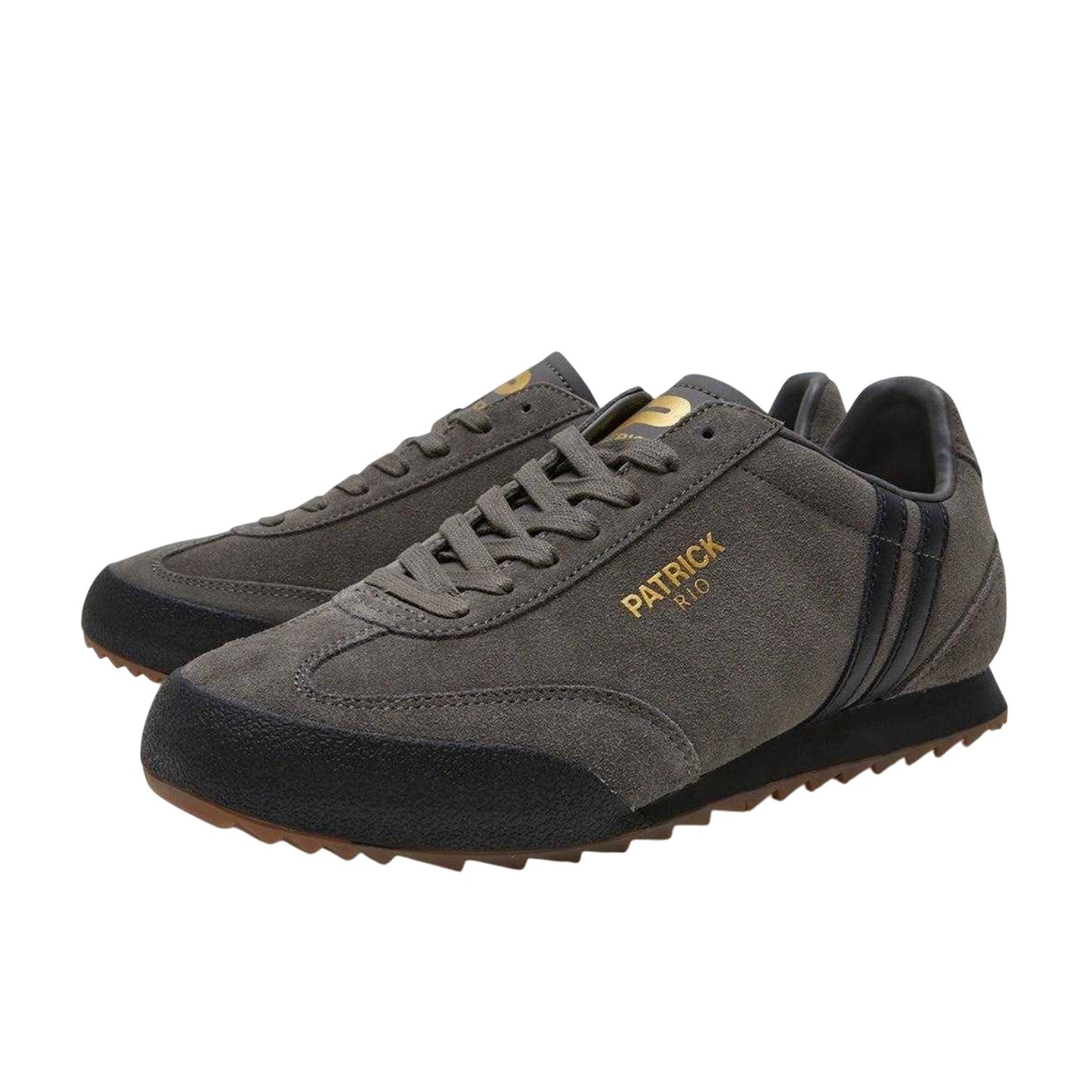 Charcoal-Black - Front - Patrick Mens Rio Suede Trainers