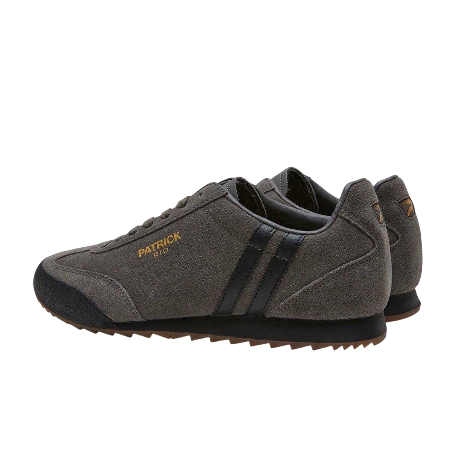 Charcoal-Black - Back - Patrick Mens Rio Suede Trainers