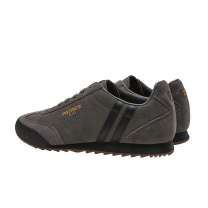 Charcoal-Black - Back - Patrick Mens Rio Suede Trainers