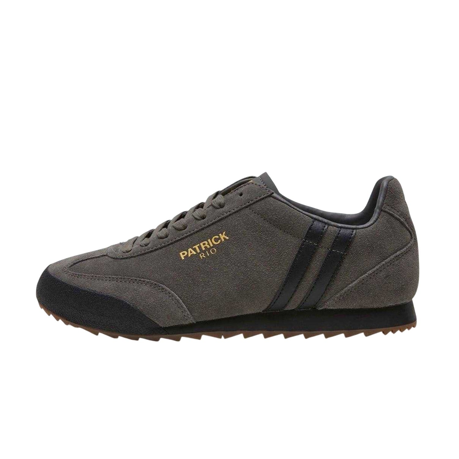 Charcoal-Black - Side - Patrick Mens Rio Suede Trainers