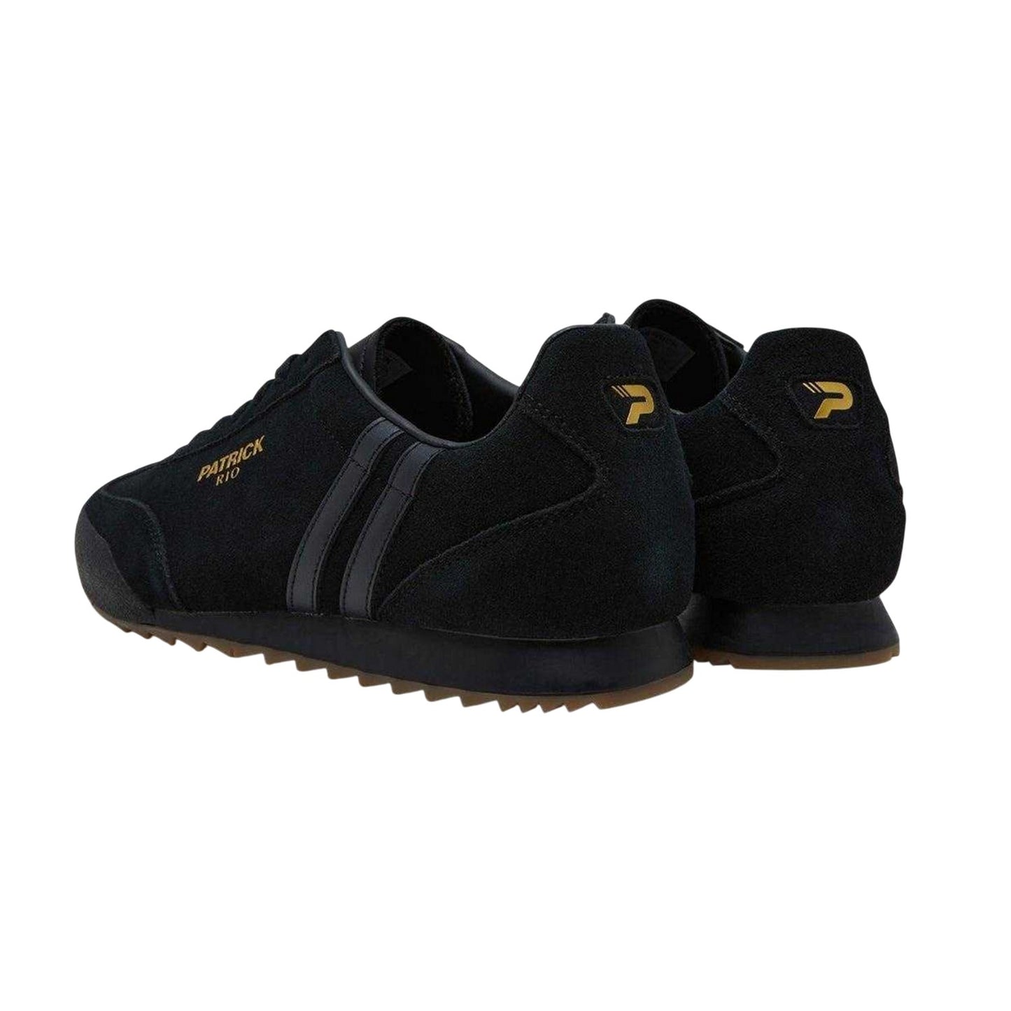 Black-Monochrome - Back - Patrick Mens Rio Suede Trainers