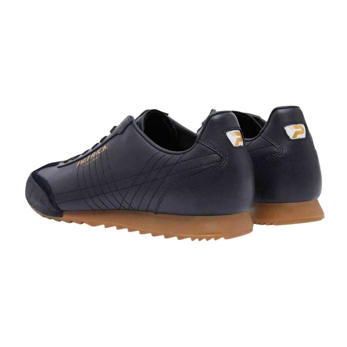 Black - Back - Patrick Mens Villan Leather Trainers