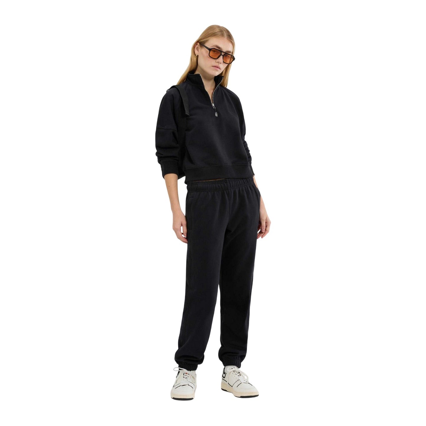 Black - Lifestyle - Ellesse Womens-Ladies Carrera Quarter Zip Sweatshirt
