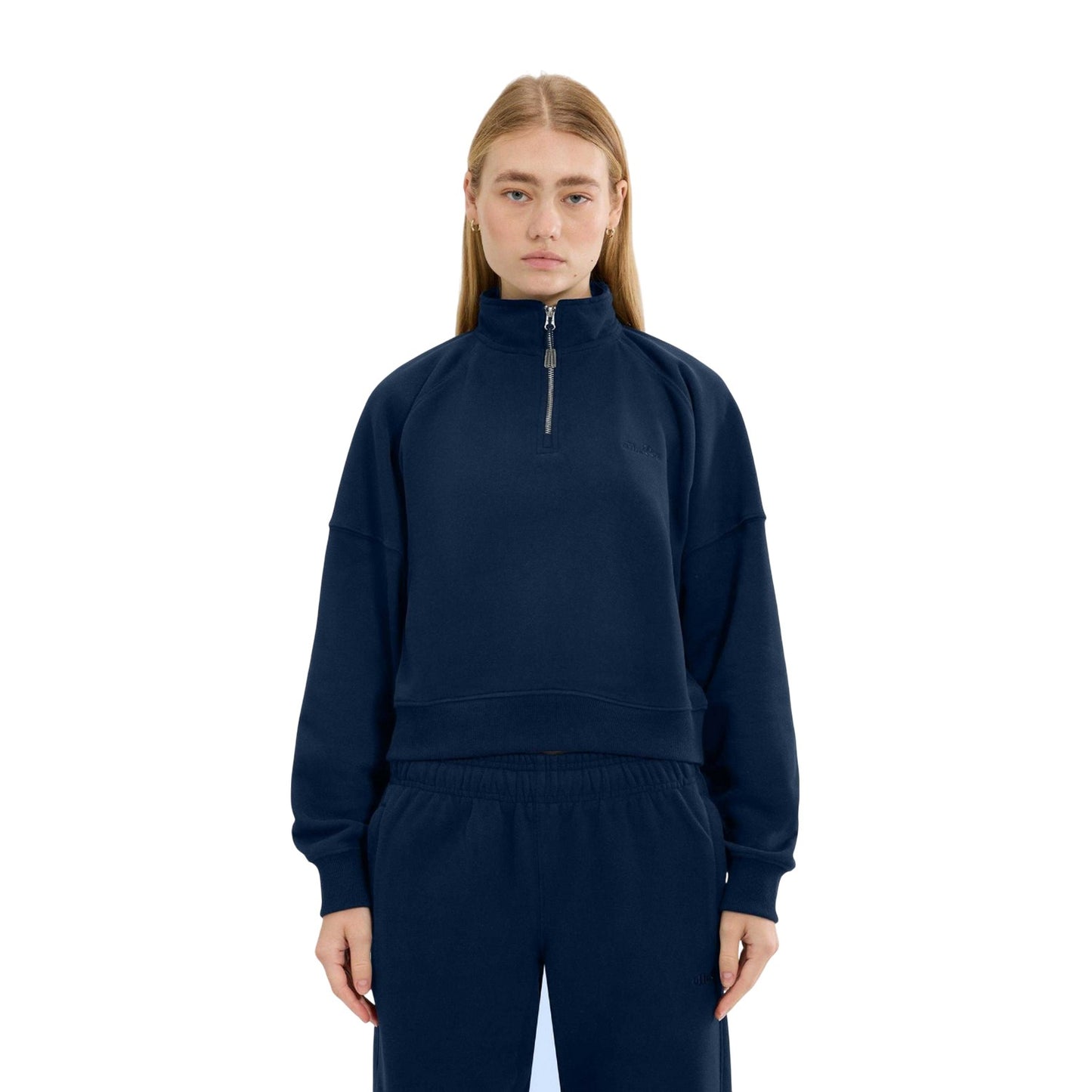 Navy - Lifestyle - Ellesse Womens-Ladies Carrera Quarter Zip Sweatshirt
