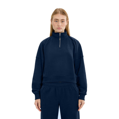 Navy - Lifestyle - Ellesse Womens-Ladies Carrera Quarter Zip Sweatshirt