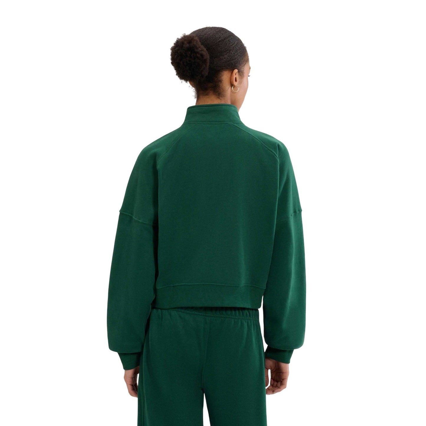 Dark Green - Back - Ellesse Womens-Ladies Carrera Quarter Zip Sweatshirt