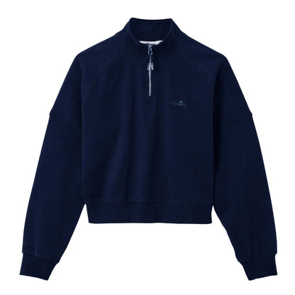 Navy - Front - Ellesse Womens-Ladies Carrera Quarter Zip Sweatshirt