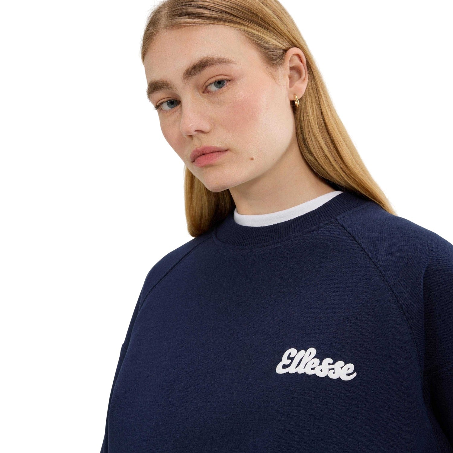 Navy - Side - Ellesse Womens-Ladies Lo Sbuffo Sweatshirt