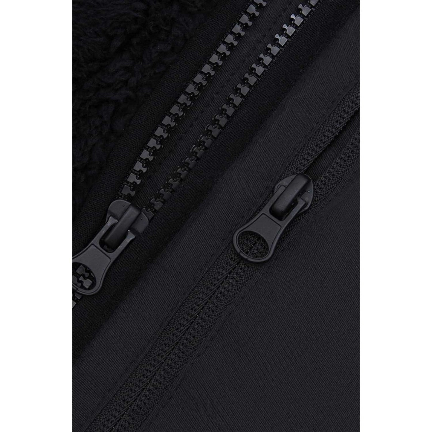 Black - Side - Reebok Womens-Ladies Double Monkey Fleece Jacket