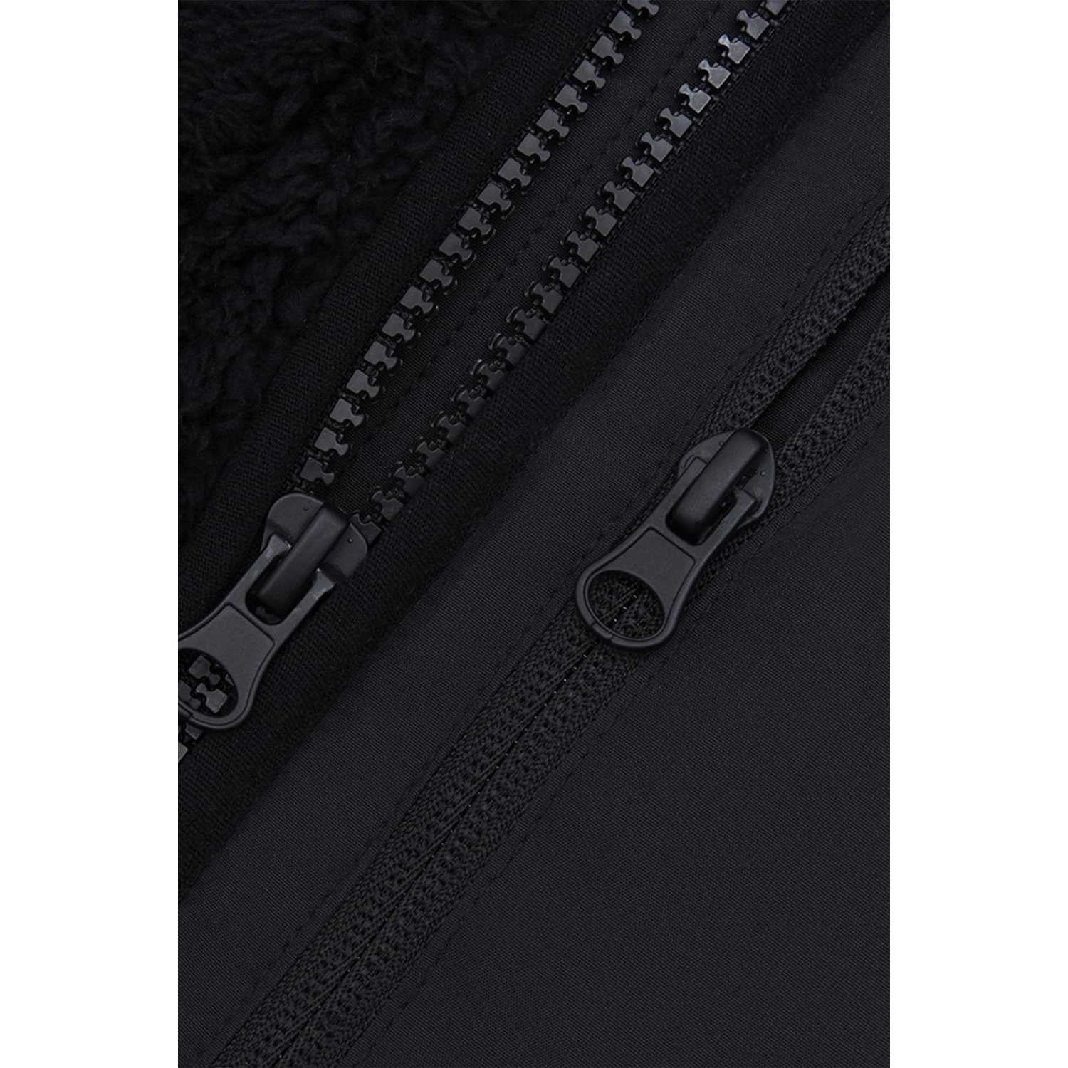 Black - Side - Reebok Womens-Ladies Double Monkey Fleece Jacket
