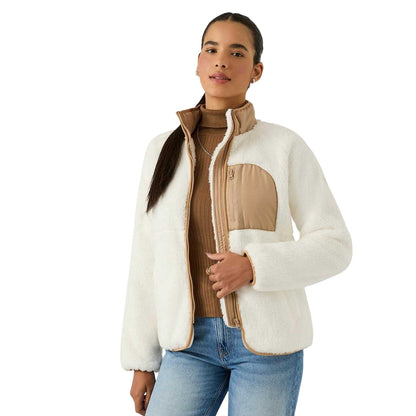 Cream - Front - Reebok Womens-Ladies Double Monkey Fleece Jacket