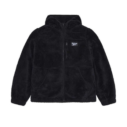 Black - Front - Reebok Womens-Ladies Double Monkey Fleece Jacket