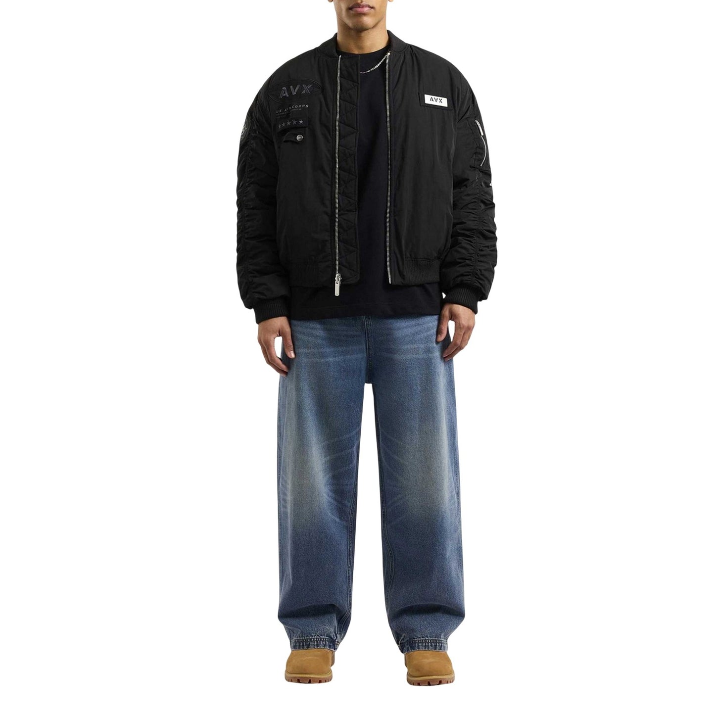 Black - Lifestyle - AVX Mens MA1 Bomber Jacket
