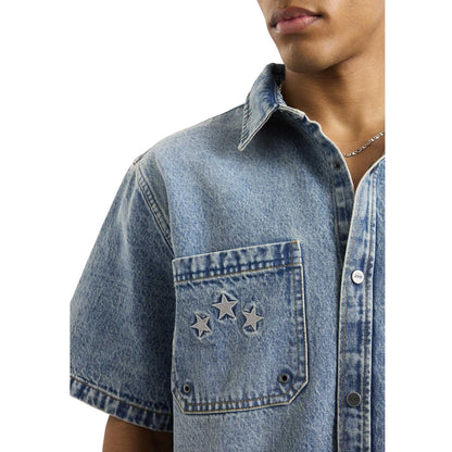 Mid Denim - Side - AVX Mens Cruise Denim Shirt