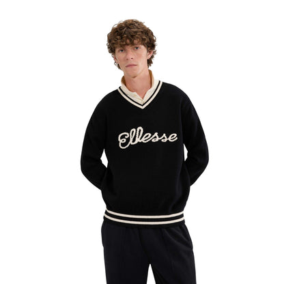 Black - Side - Ellesse Mens Giocios Knitted Sweater Top
