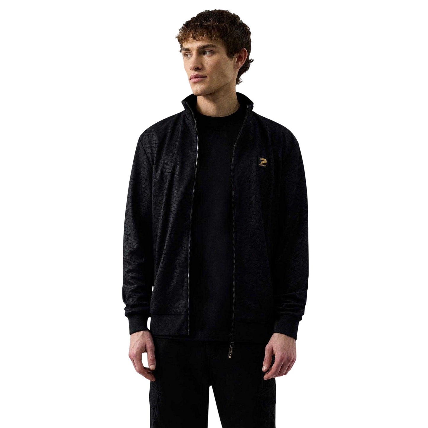 Black - Front - Patrick Mens Patterson Track Jacket