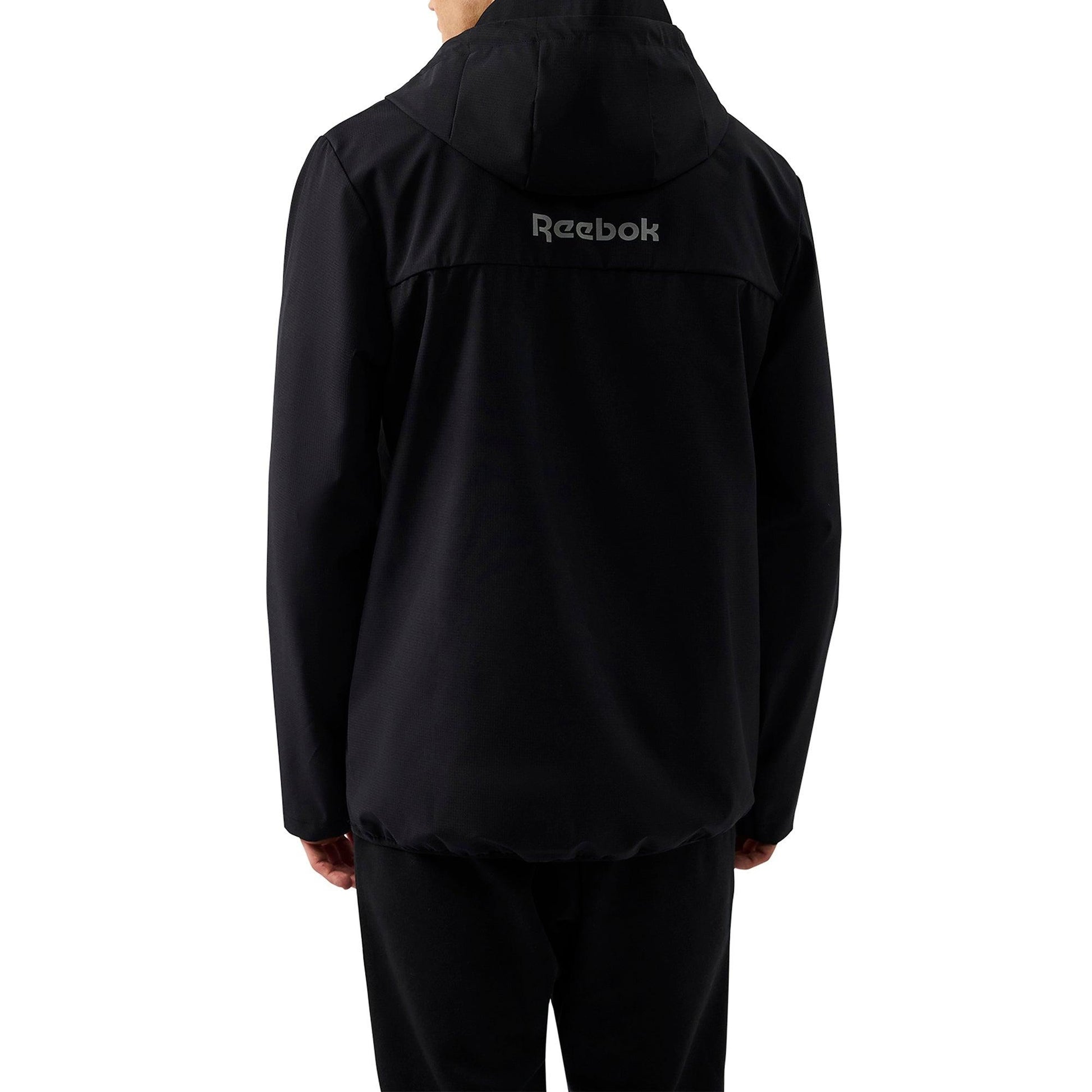 Black - Back - Reebok Mens Burbage Overhead Windrunner Jacket