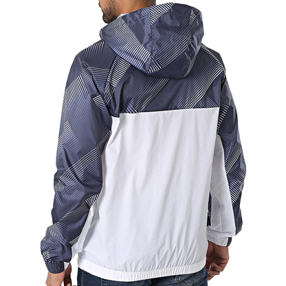 Navy-White - Back - Ellesse Mens Fiorisa Windrunner Jacket