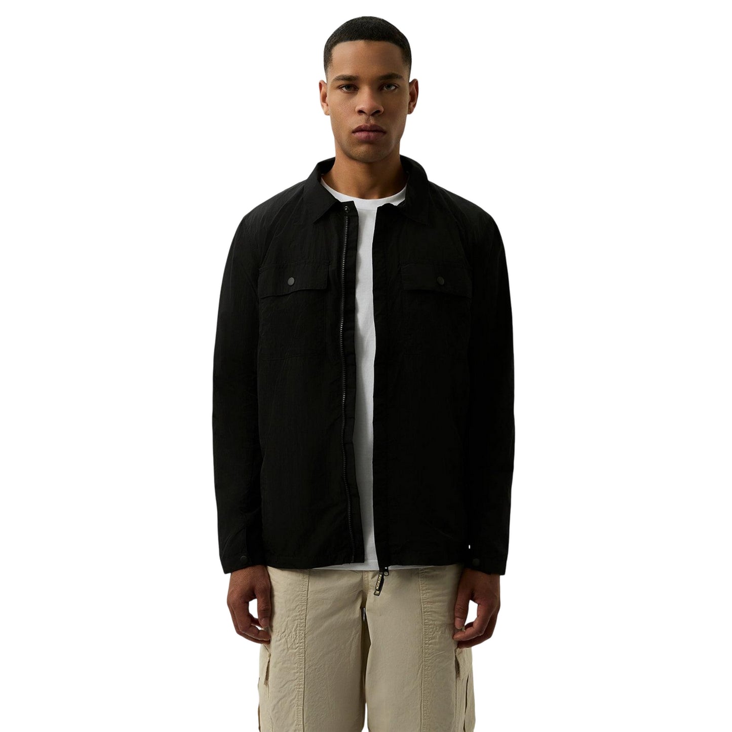 Black - Front - Patrick Mens Jackson Overshirt