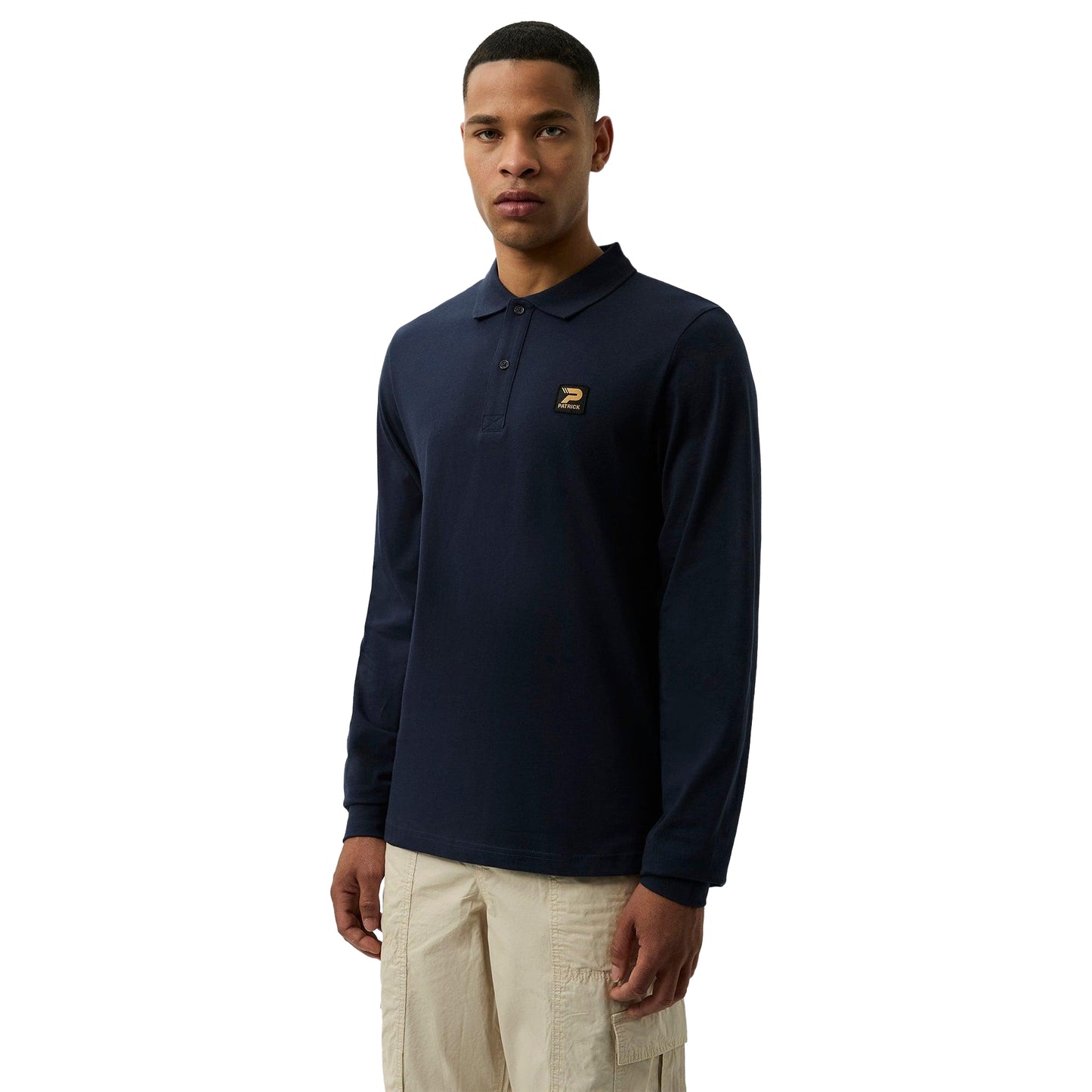 Navy - Front - Patrick Mens Luca Polo Shirt