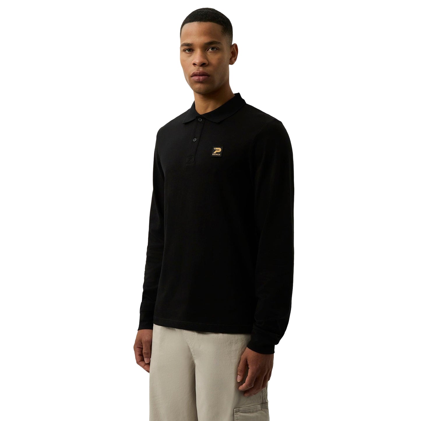 Black - Front - Patrick Mens Luca Polo Shirt