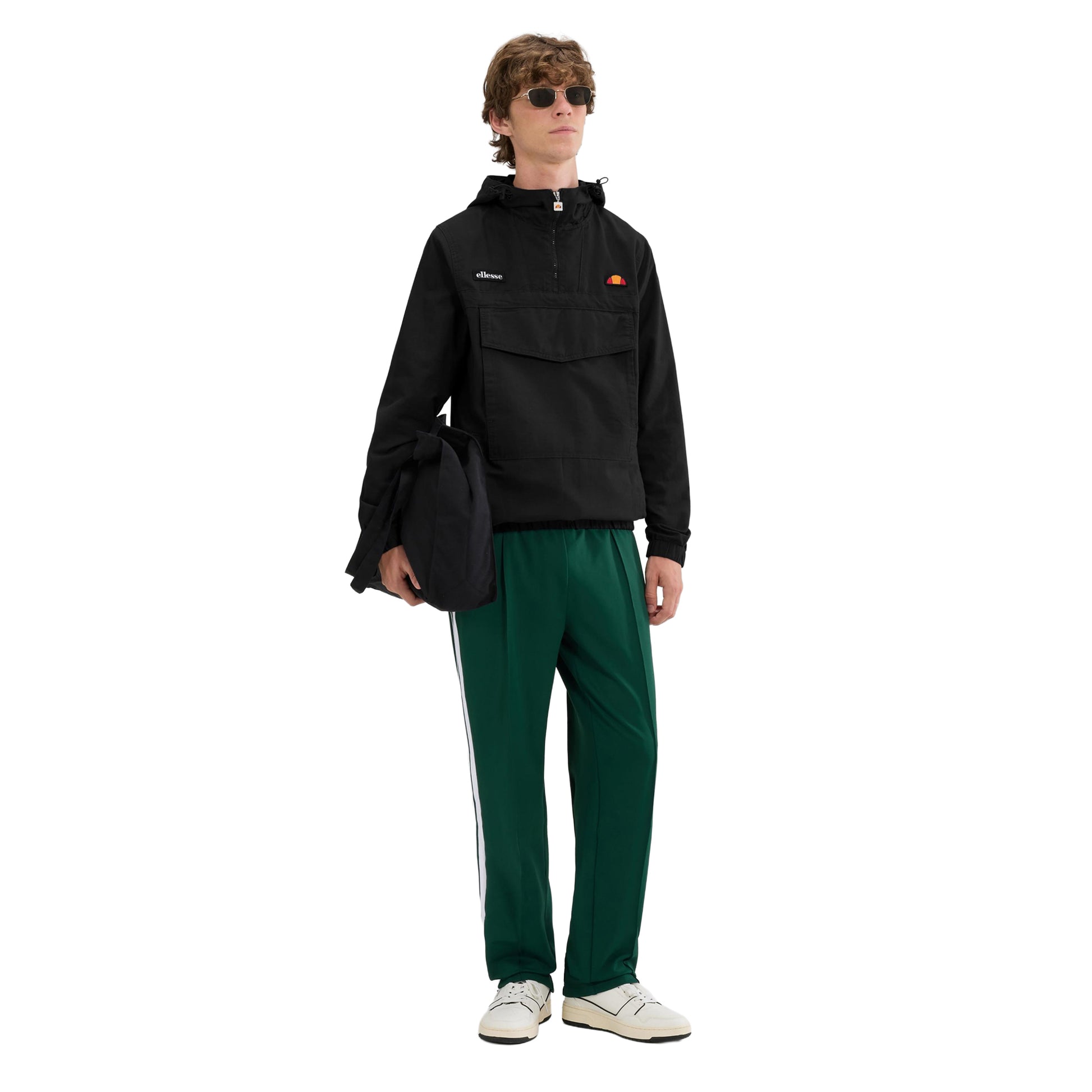 Black - Side - Ellesse Mens Mont 3 Overhead Jacket