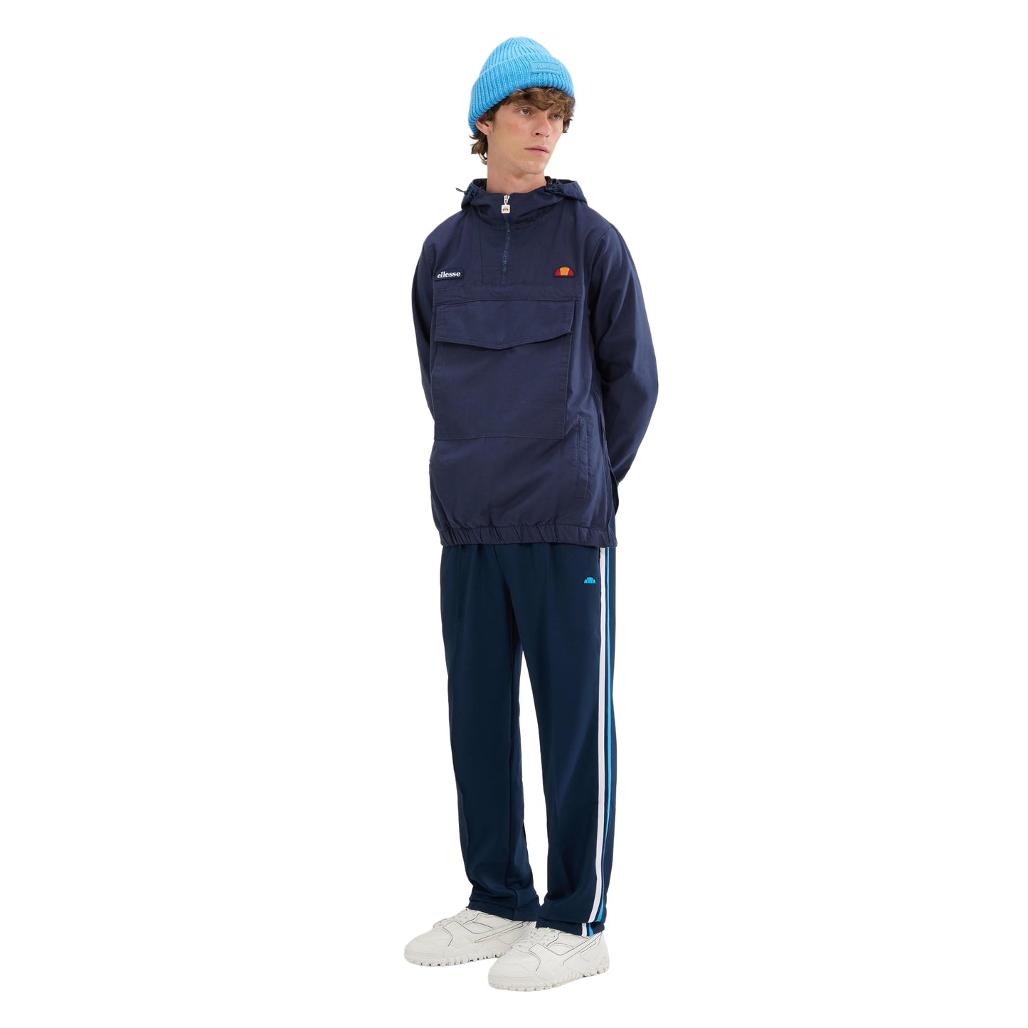 Navy - Side - Ellesse Mens Mont 3 Overhead Jacket