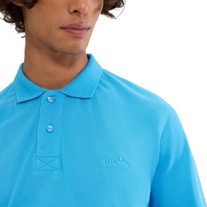 Blue - Side - Ellesse Mens Nerola Long-Sleeved Polo Shirt