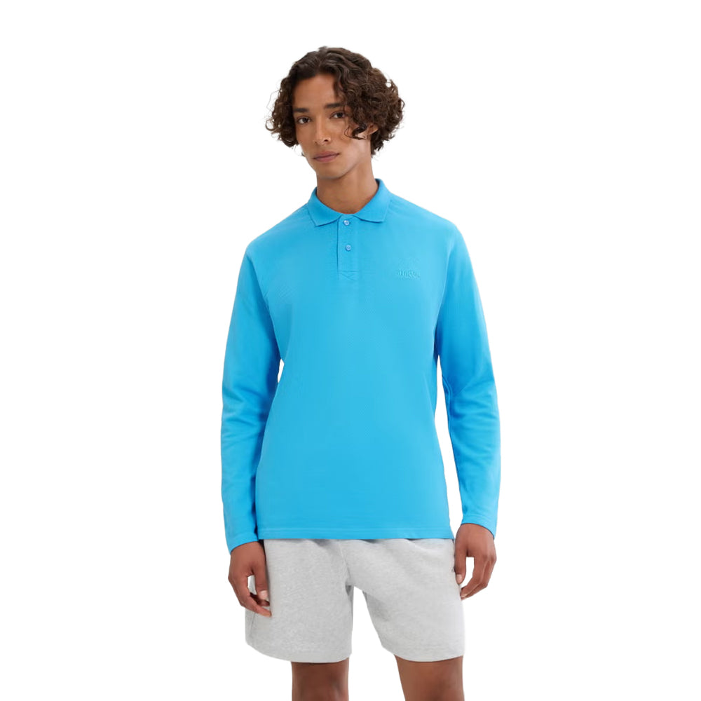 Blue - Lifestyle - Ellesse Mens Nerola Long-Sleeved Polo Shirt