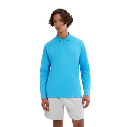 Blue - Lifestyle - Ellesse Mens Nerola Long-Sleeved Polo Shirt