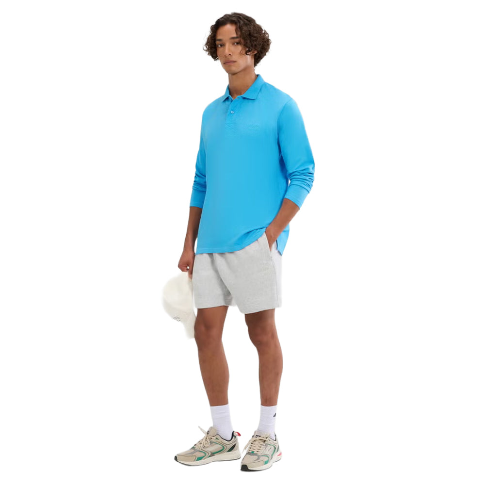 Blue - Pack Shot - Ellesse Mens Nerola Long-Sleeved Polo Shirt