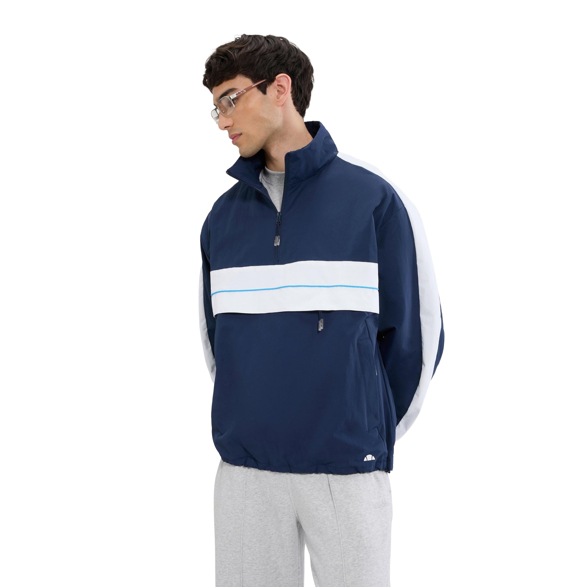 Navy - Side - Ellesse Mens Weslia Overhead Jacket