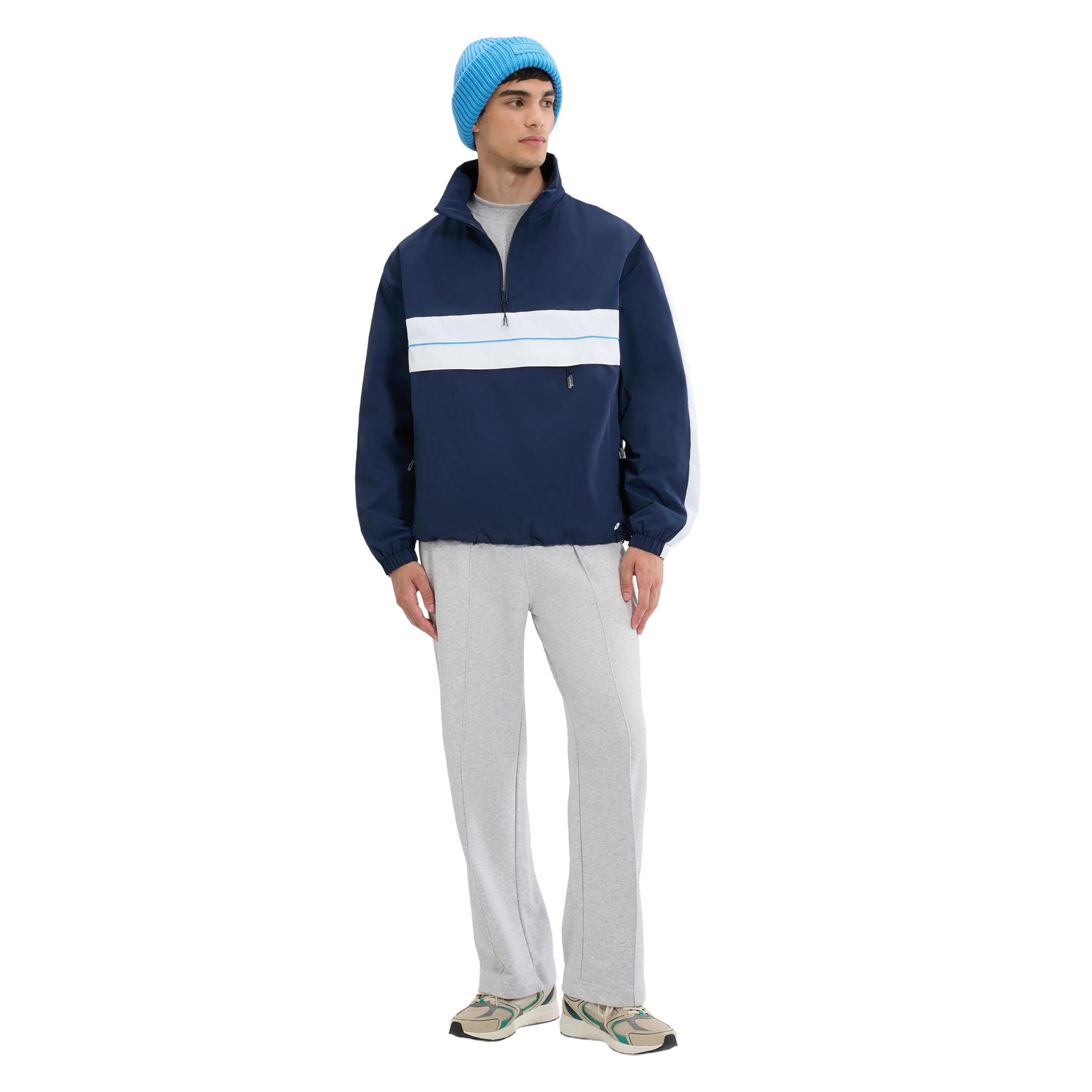 Navy - Pack Shot - Ellesse Mens Weslia Overhead Jacket